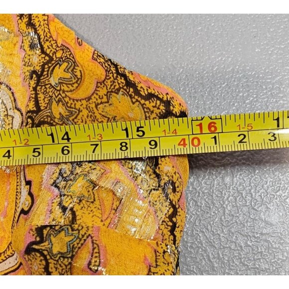 Anthropologie HD in Paris Womens 4 Goldspun Paisley Silk Blend Dress - Picture 10 of 16